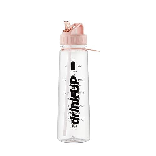 DrinkUp Motivational Water Bottle with Time Markings & Straw 900ml | Leak-Proof BPA-Free Hydration Tracker | Ideal for Gym, School, Office, Hiking & Cycling | Women & Men