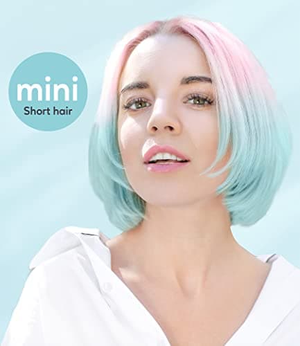 Terviiix Mini Hair Straightener for Short Hair, Small Straighteners Travel Straighteners and Ceramic Plate, Quick and Easy Hair Styling, Dual Voltage, Pouch Included, Blue — view 2