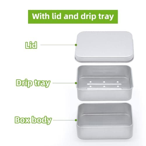 4 Pcs Travel Soap Cases, Aluminum Soap Box, 150ml, Rectangular — view 4