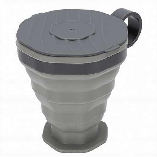 Qcwwy Collapsible Silicone Travel Mug with Lid, 220ml — view 3
