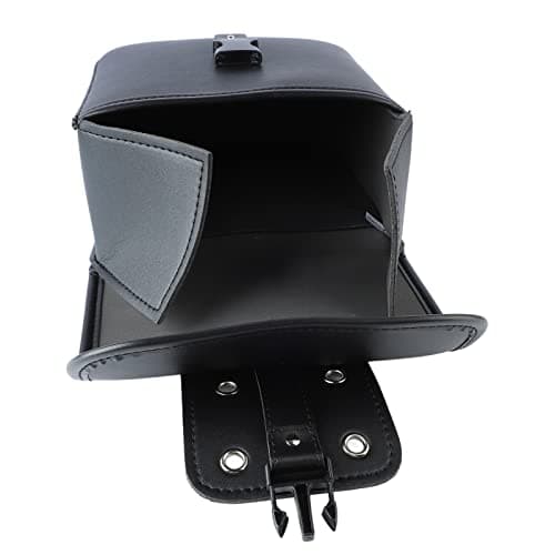 Motorcycle Saddle Bag, PU Leather Waterproof Rear Seat Saddle Bag, 1 Pair Motorcycle Side Saddlebags Travel Tool Tail Luggage-Black — view 4