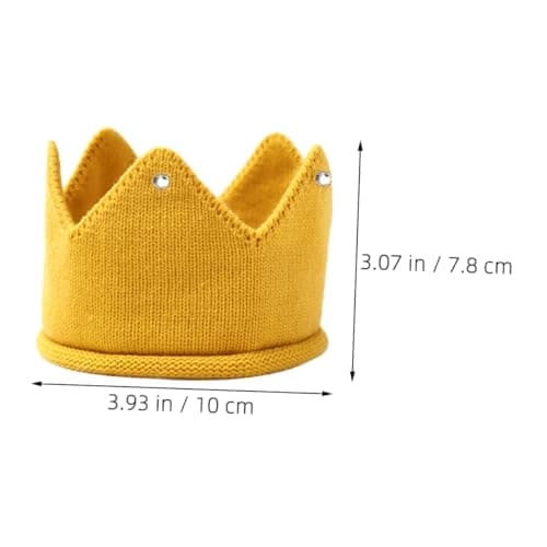 WRITWAA 2pcs Knitted Crown Hat Acrylic Fabric Baby Crown Cap — view 2