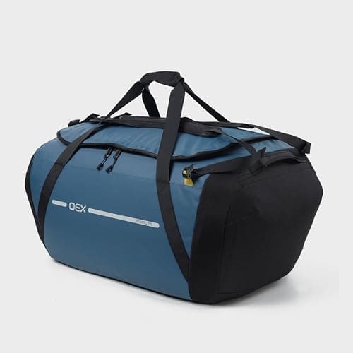 OEX Ballistic Cargo Bag with Wet Pocket & Multiple Carrying Options, Duffel, Holdall, Bag for Men & Women, Durable, Heavy Duty, Travel, Luggage, Overnight, Weekend, Sports (Blue, 120 Litre) — view 3