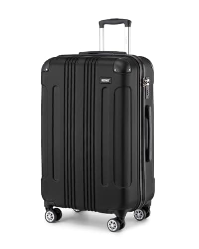 Kono 28 Inch Large Hard Shell Suitcase ABS Lightweight Luggage (Black)