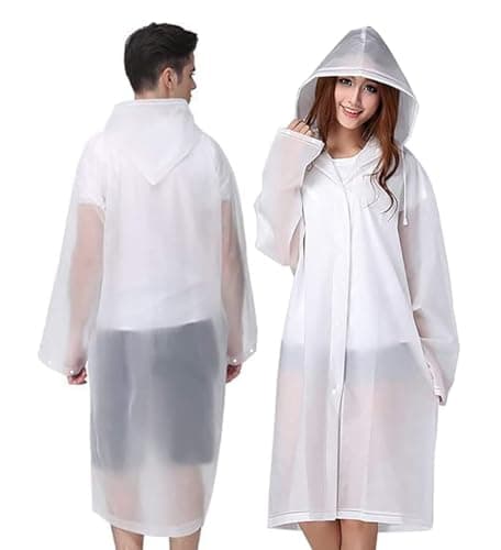 YingErTool Rain Poncho Raincoats, 2 Pcs EVA Reusable Rain Coat Jacket — view 5