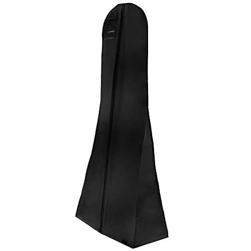 HANGERWORLD 72 Inch Black Breathable Wedding Gown Dress Garment Clothes Cover Bag with Secret Internal Zipped Pocket — view 2