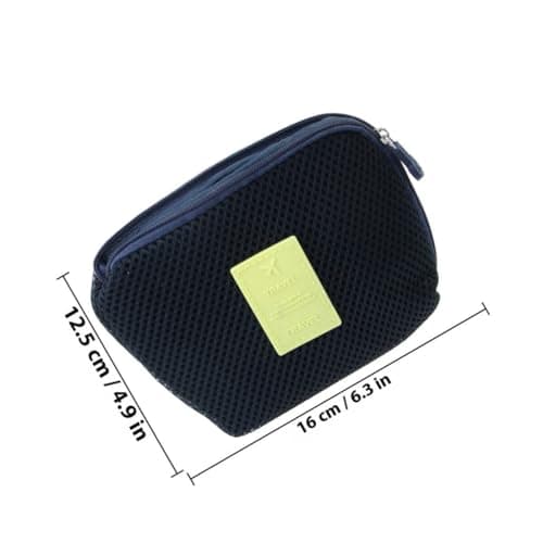 MOBUTOFU Universal Shockproof Charger Cable Organizer Travel Pouch with Mesh Pocket and Several Compartments for Phone and Earphones, Back to School Cable Storage Bag and Travel Blue — view 2