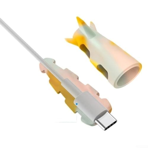 Silicone Cable Protector with Built-in Winder, Non-Slip Cord Organizer for USB-A, USB-C and For Micro-USB Charging Cables, Dual Protection Sleeve for Travel and Home, For Rainbow(D) — view 4