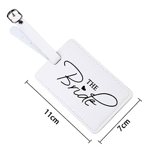 2 Pcs Mr and Mrs Luggage Tags Set, Bride and Groom Gifts, PU Leather — view 4