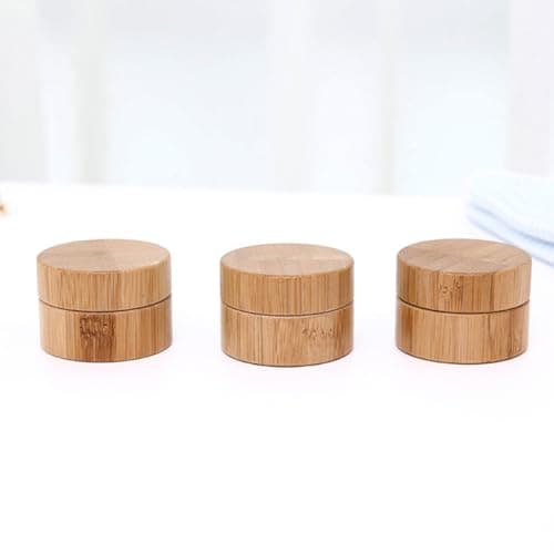 PP Cosmetic Container G Bamboo Cream Jar Refillable — view 3