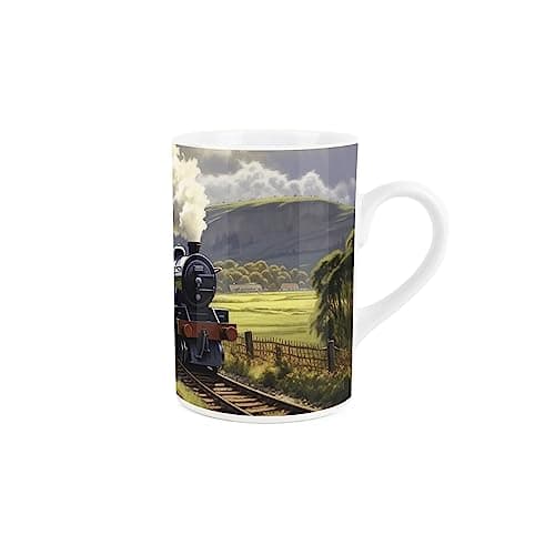 Purely Home Steam Locomotive Mug - Industrial Train Countryside Scene Gift/Present for Enthusiasts — view 2