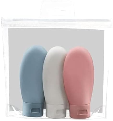 ZALUJMUS Travel Bottle Set, 3 Pcs Leak-Proof Refillable Squeezable Containers (60 ml), Labelled & Transparent Carry Bag for Liquid Shampoos, Soap, and Toiletries (Multicolor) — view 5