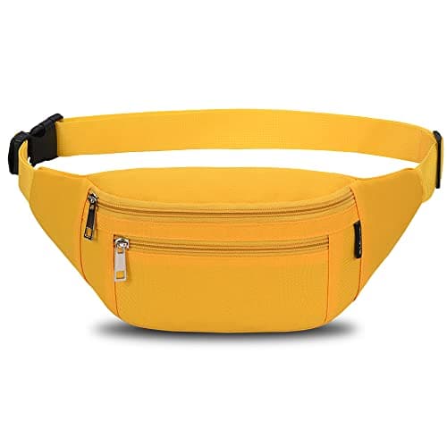 Bumbags Waist Fanny Packs for Men Women Fashion Bum Bag with Adjustable Belt for Sport Running Hiking Jogging Travel Cycling Walking Dog Boys Ladies (Yellow) — view 2
