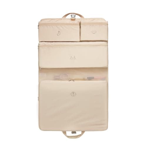 Kono 6-in-1 Compression Packing Cube Expandable Suitcase Organiser (Beige)