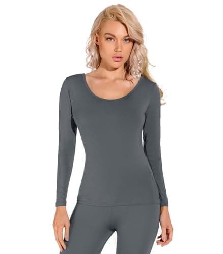 Liang Rou Women's Scoop Neck Top & Bottom Ultra Thin Thermal Underwear Set — view 4