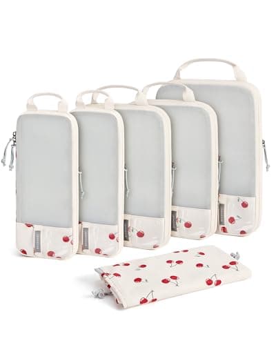 BAGSMART 6pcs Compression Travel Packing Cubes for Suitcases Backpack