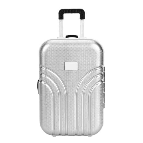 FILFEEL Baby Suitcase Toy, Childs Suitcase, Mini Luggage Box, Cute Plastic Rolling Suitcase Silver — view 6