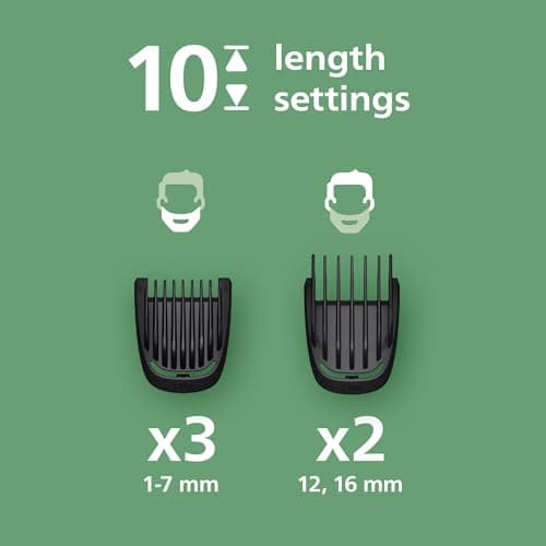 Philips Multigroom 3000 Series All-in-One 7-Piece Trimmer - Shaver and Clipper for Beard and Hair, Self-Sharpening Skin-Friendly Blades, 10 Length Settings, Model MG3930/15 — view 3