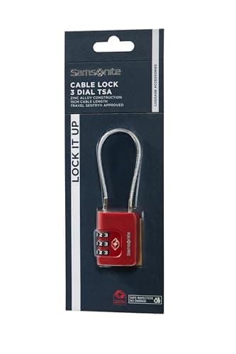 Samsonite TA Revolution - TSA Cable Lock with 3-Digit Combination, Secure Luggage Lock for suitcases & Bags, Red — view 3