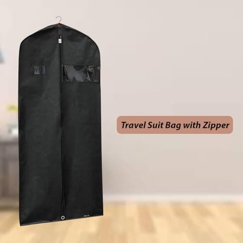Travel Suit Bag with Zipper Tour Garment Bag for Protecting Outfits Carrying Outfit 110x60cm — view 3