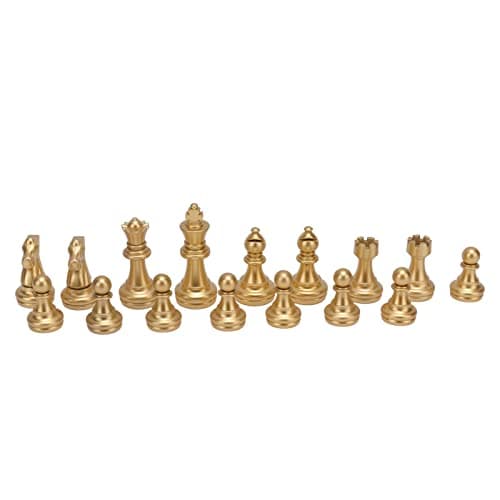 Jiawu 32 Pieces Chessmen with 1.93in King Figures, Gold and Silver — view 2