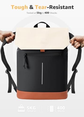 Lekespring Laptop Backpack-Waterproof Rucksack Bag for Women Men, School Bag for Students, Work Backpack, Brown — view 4
