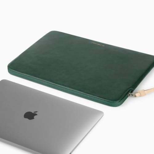 Comfyable Slim Protective Laptop Sleeve Compatible with 13/13.3/14 Inch MacBook Air & MacBook Pro, Mac Travel Case, Laptop Pouch, Slim PU Leather Cover M5/M4/M3/M2/M1 2026-2021, Midnight Green — view 2