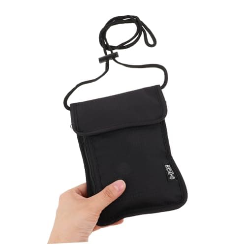 Waterproof Passport Wallet Black Nylon Travel Document Organizer Bag — view 4