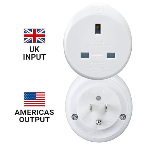 Go Travel UK to USA Plug Adapter with USB-A Port, earthed & compact — view 2