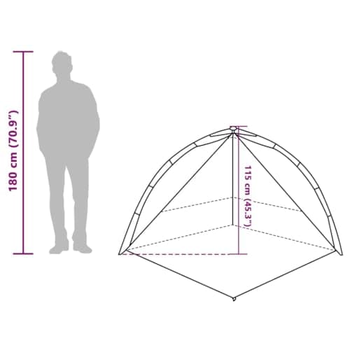 vidaXL Beach Tent Azure Blue Quick Release Waterproof — view 4