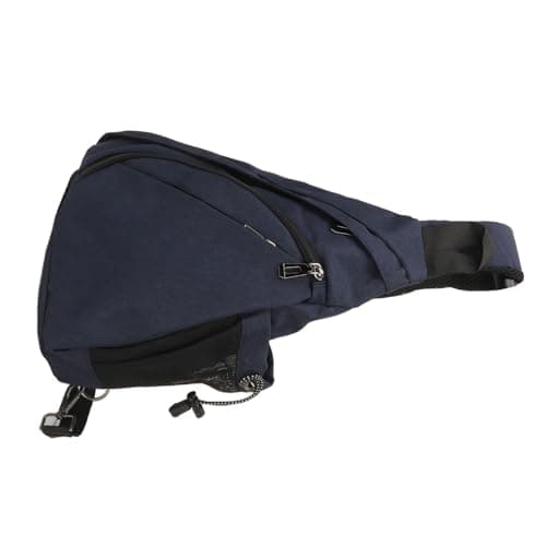 Men Fanny Pack, Wireless - Style Sling Bag for Outdoor Travel, Adjustable Shoulder Strap, Oxford Fabric, Lightweight Multifunctional Waist Pack for Hiking Biking Walking (Blue) — view 4