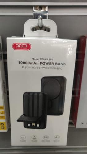 XO PR288 10000mAh Power Bank with 15W Wireless Charging, Black