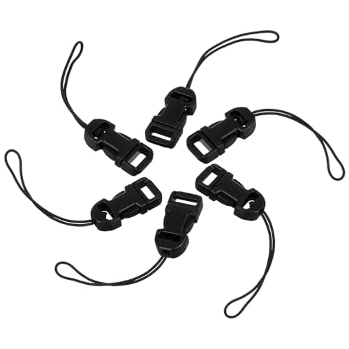 6 Pcs Camera Strap Quick Release Black QD Loops Connector Adapter Camera Quick Release Lanyard Clip Compatible for All Compact Digital Cameras Binoculars Drone Remote Control and USB Stick