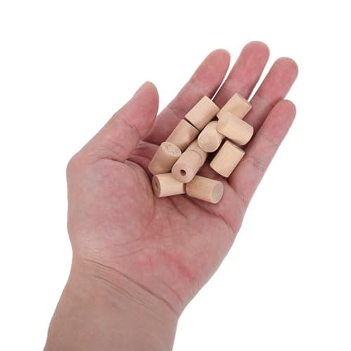 Zerodeko 20pcs Wooden Pegboard Hook Locking Inserts for Hooks and Towels, Easy Installation round Wood Plugs Universal Fit for Studios and Entryways, Khaki Colour — view 3