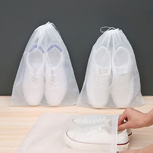 Didiseaon 50pcs Travel Drawstring Shoes Bags Breathable Non-Woven Fabric Shoe Storage Pouches for Travel and Closet Storage Long-time Use — view 3