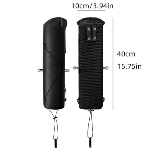 Sharplace Trekking Poles Carry Bag 10 CM Wide Mouth Large Capacity Portable Hiking Walking Pole Pouch Oxford Cloth Waterproof Climbing Poles Carrier for Backpacking Travel Climbing Accessories, Black — view 2