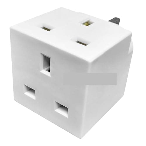 LUXFAB 2 Way Double Plug Adaptor 3 Pin Power Adapter Plug Splitter 13A Multi Plug Adaptor 2 Way Plug Adapter UK Cube Electric Double Adapter Plug UK Wall Plug (2 Way (Pack of 1)) — view 6