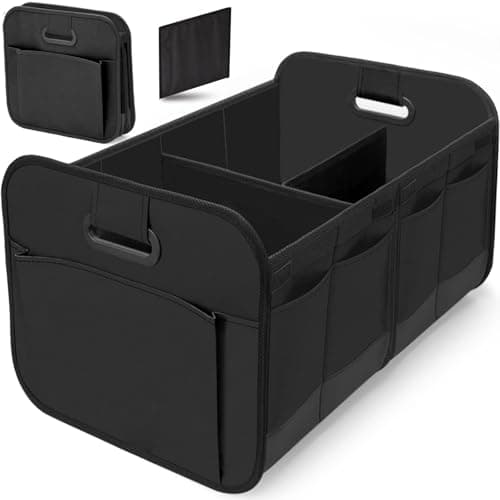 RRUFD Car Boot Organiser for Lexus ES 250/ES 300 / ES 330/ES 350/ES 300h/ES 350h, with Handle & Partition Collapsible Boot Organise Travel, Groceries & Everyday Use,A Black