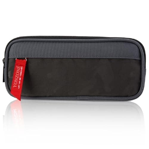 YONZONE Pencil Case Large Capacity Pencil Cases Big Pencil Bag Pouch for Boys Girls, High Storage Stationery Pen Holder School Office Organiser Supplies Makeup Bag with 3 Compartments, Grey — view 3