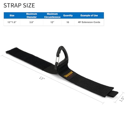 Trilancer Heavy Duty Storage Straps (10-Pack, M), Cord Organizer and Hanger — view 3