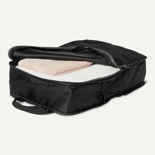 Amazon Essentials Ultralight Compression Packing Cubes, Recycled Fabric, 2 Zippers, 4-Pack, Black, for Suitcases or Backpacks — view 3