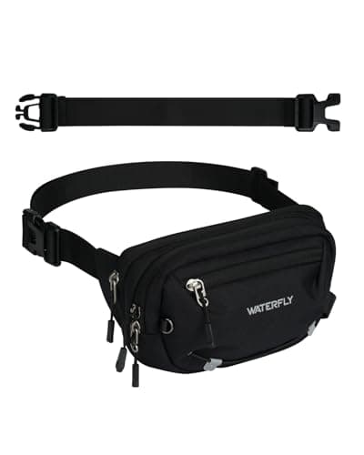 Waterfly Bum Bag Fanny Pack: Small Waist Bumbag with RFID Blocking Black