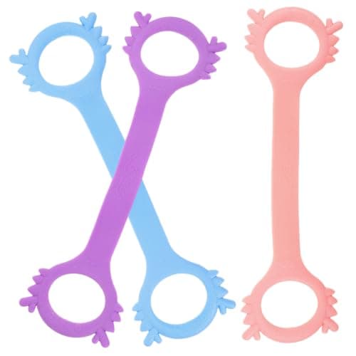 3pcs Figure 8 Resistance Band for Fitness Travel Silicone Pink