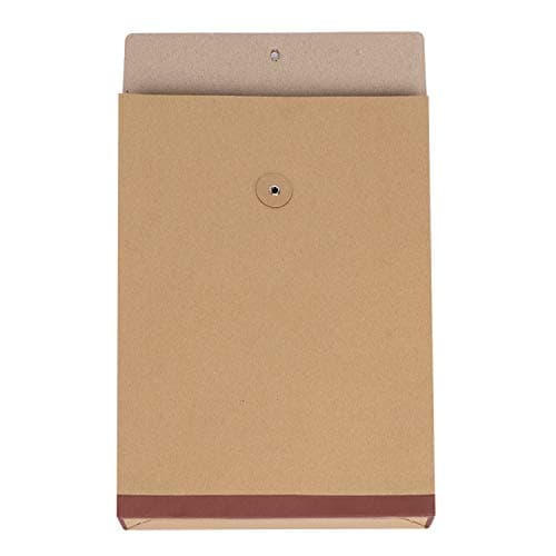 10 Pack Large A4/B5 Envelope File Folder Kraft Gussetted Envelope Brown Kraft Paper Catalog Envelopes with String Closure Project Pockets Document Organizer Foolscap Self Seal Recycled Bags — view 6