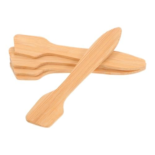 TOVINANNA 5pcs Mini Bamboo Spatula Set for Facial Mask Application, Portable Wooden Mask Applicator Tools for Home Use and Travel, Reusable Skincare Product Spatulas