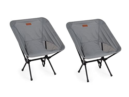 Rainberg Ultra Lightweight Camping Chair, Folding Chair, Camping Chairs for Adults, Foldable Garden Outdoor Picnic BBQ Chairs. (Pack of 2, Grey)