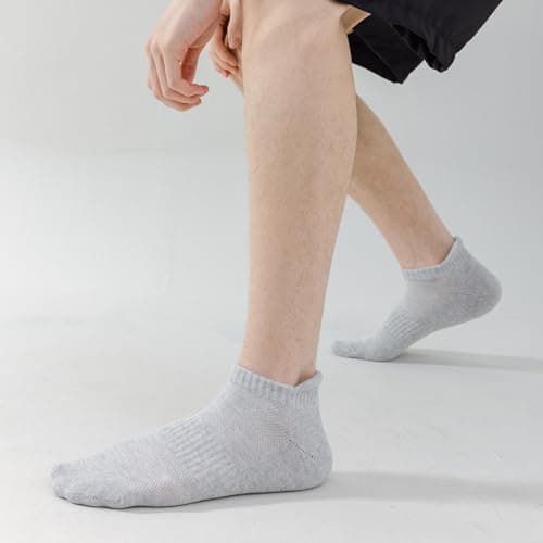 Josnown Men’s Trainer Socks 6 Pack – Cushioned Running & Gym Ankle Socks — view 6