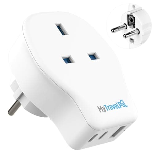 MyTravelPal 2 Pack UK to Europe 20W PD Travel Adapter with 2 x USB C