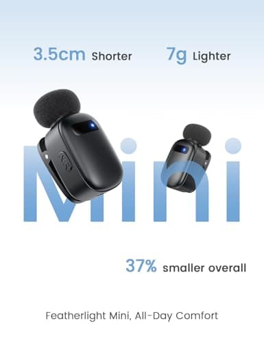 Pnitri Mini Wireless Lavalier Microphone with Charging Case for iOS/Android — view 2