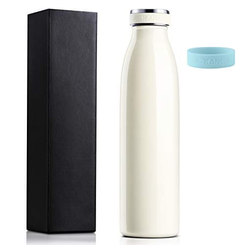 Love-KANKEI 500ml Insulated Water Bottles, Metal Water Bottle White